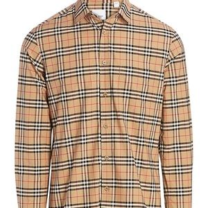Authentic Burberry Classic Plaid Button Down Shirt